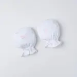 Set phụ kiện sơ sinh Nous 4 món màu trắng in cherries