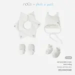 Set phụ kiện sơ sinh Nous 4 món màu trắng