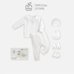 Set quà sơ sinh La Pomme 5 món màu trắng