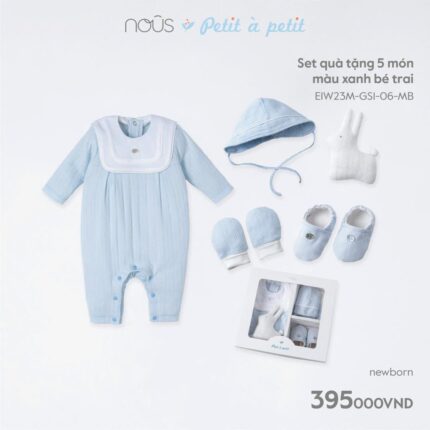 Set quà tặng sơ sinh Nous 5 món màu xanh bé trai